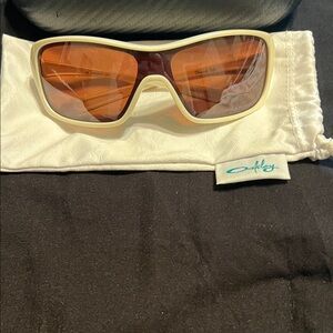 Oakley Cream Frame Sunglasses with Amber Lenses